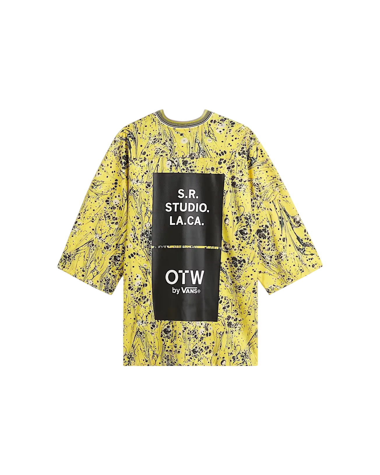 Vans otw x sterling ruby hockey jersey marbled yellow with bold graphic print and comfortable fit