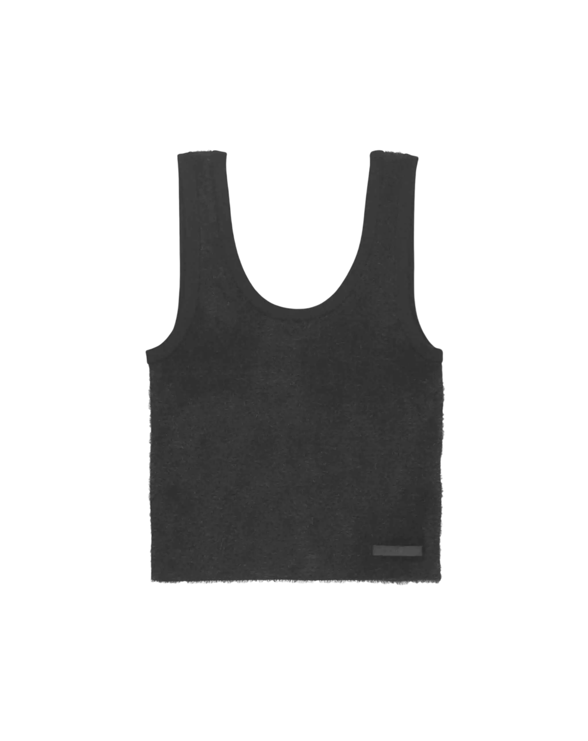 Women’s air jordan fuzzy black tank top featuring a sleeveless minimalist design in soft fabric