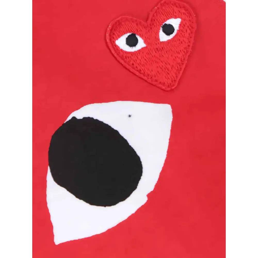 Women’s CDG Play White Tee Big Red Heart - S
