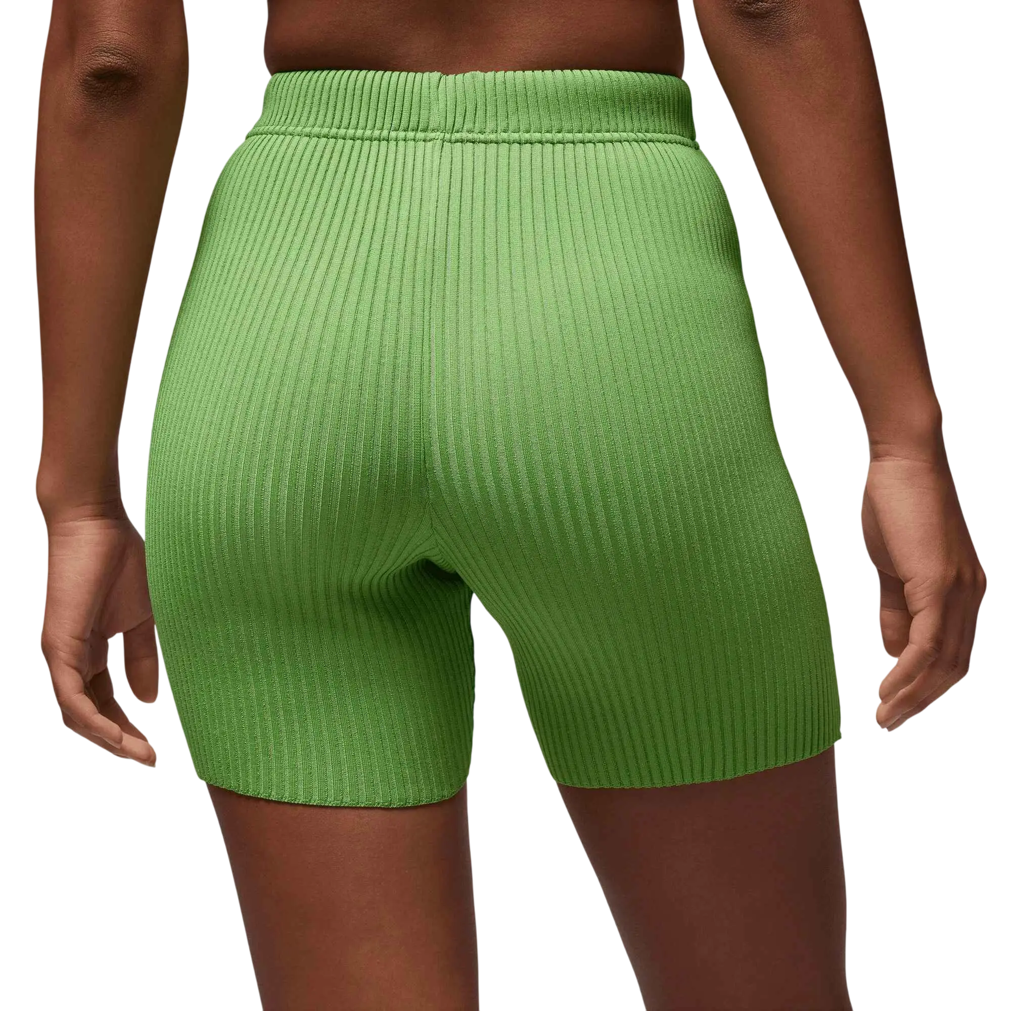 Women’s union x jordan x bephie’s beauty supply vibrant lime green ribbed knit high-waisted bike shorts